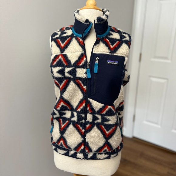Patagonia Jackets & Blazers - Patagonia Retro X Deep Pile Fleece Vest- Tribal Brass Hawk Sz S